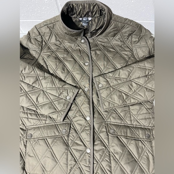 Eddie Bauer Quilted Riding Snap Closure Jacket Women’s Large Brown/Olive B1 - Picture 9 of 16